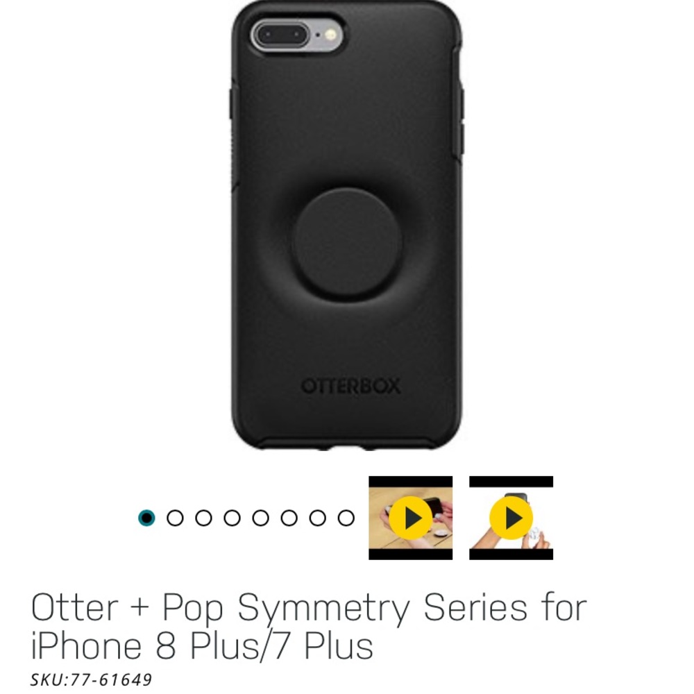 iPhone 7+/8+ Otterbox case with built-in PopSocket